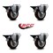 Service Caster 3.5'' Maroon Poly Wheel Swivel Bolt Hole Caster Set with Posi Lock Brakes, 4PK SCC-BH20S3514-PPUB-MRN-PLB-4 - alternate 5